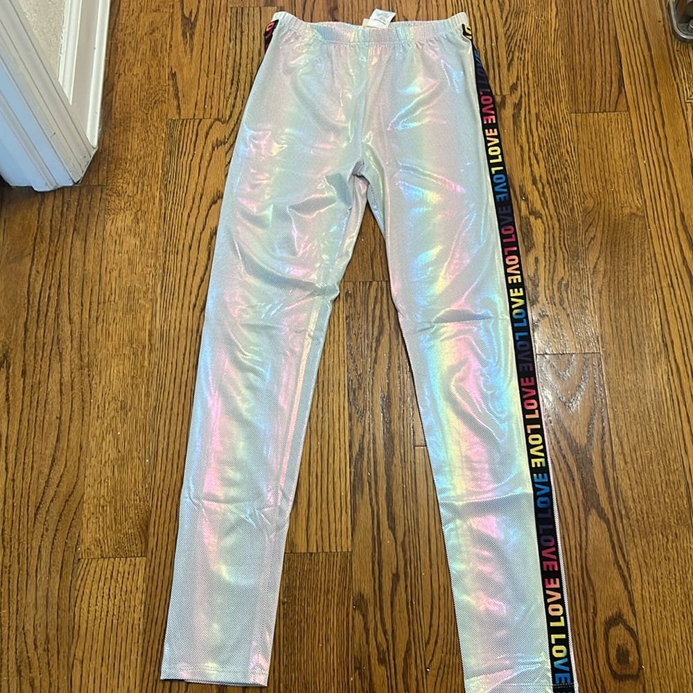 BNWT Hannah Banana Rainbow Metallic Leggings